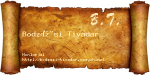 Bodzási Tivadar névjegykártya